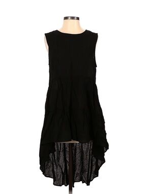 entro Black Sleeveless High-Low Tiered Mini Dress